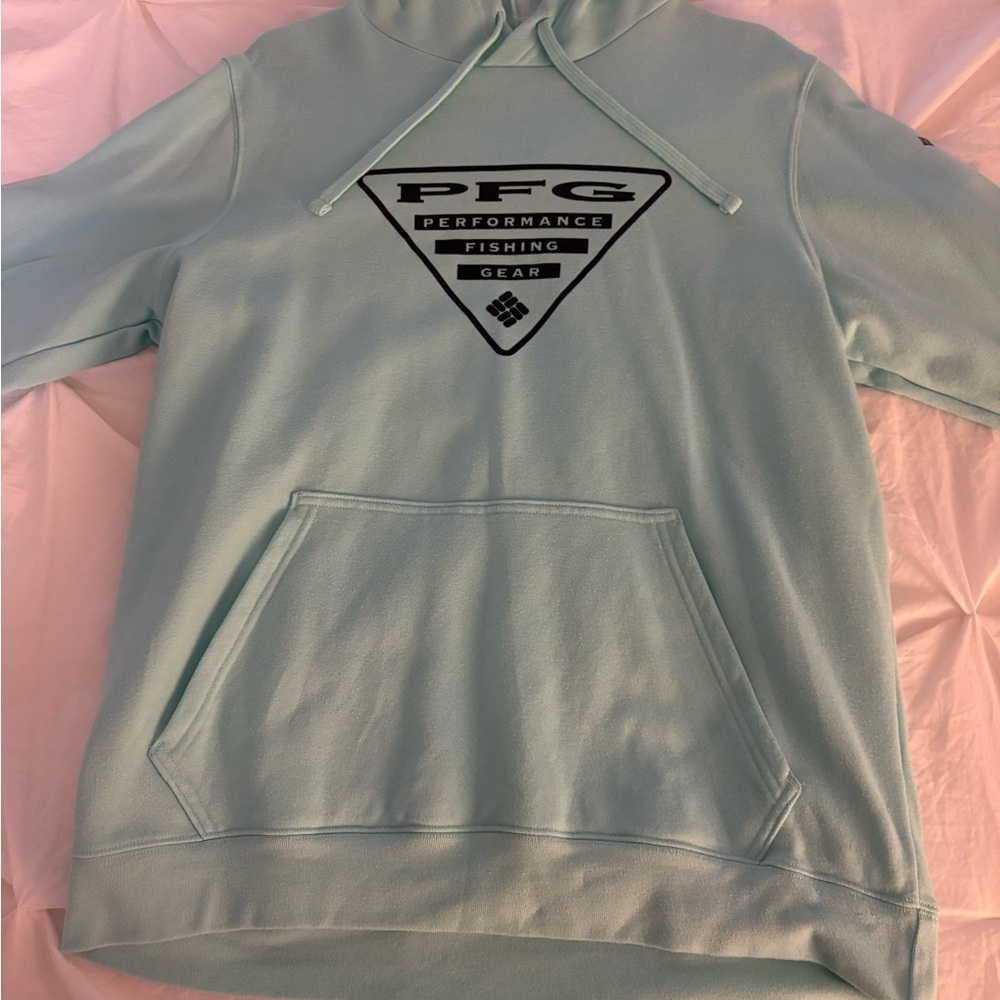 Columbia Women Light Blue Performance Fishing Hoodie Size S